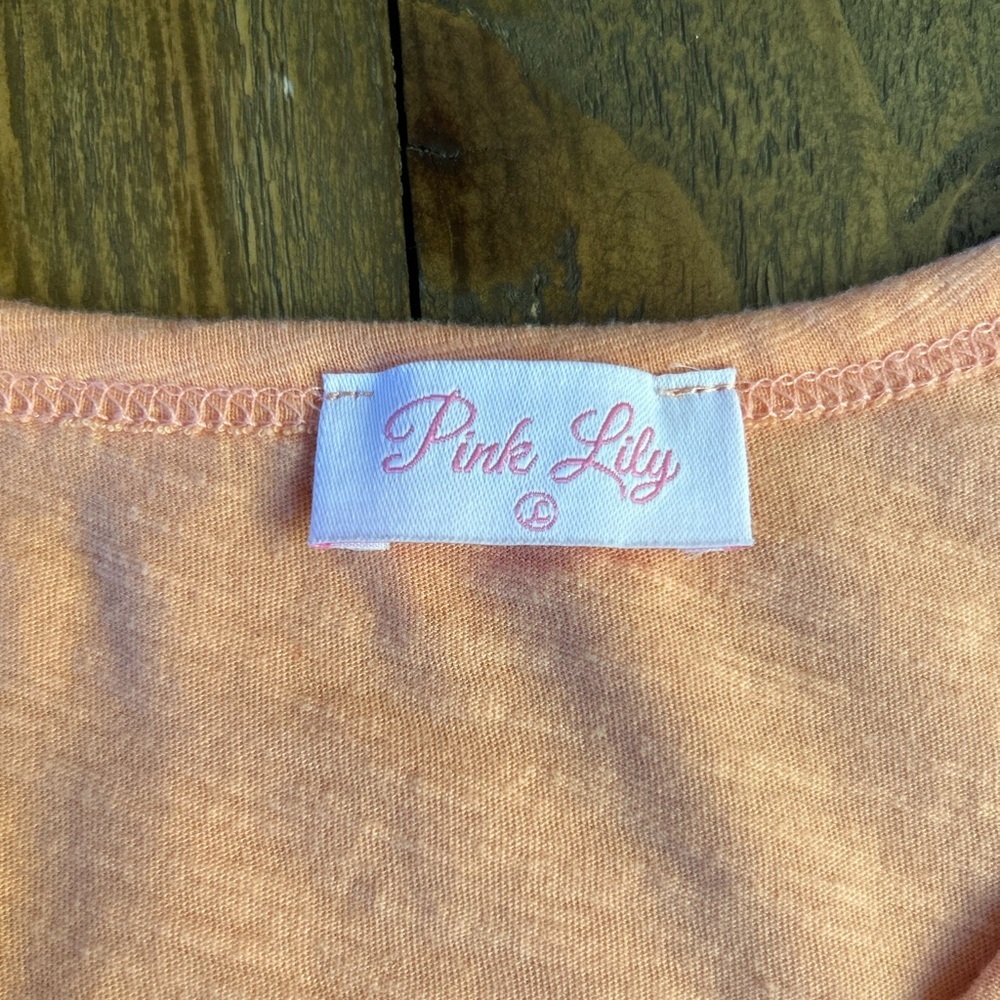 PINK LILY Sleeveless peach Dress with rouching on the side lined - Picture 4 of 10